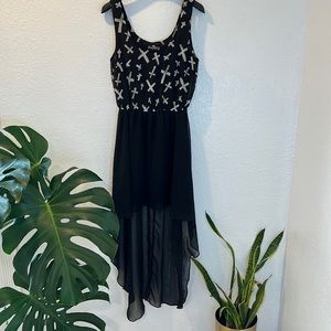 Hot Topic Royal Bones - Low High Black Dress